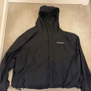 Columbia Black Hooded Rain Jacket 4xl tall 4xlt